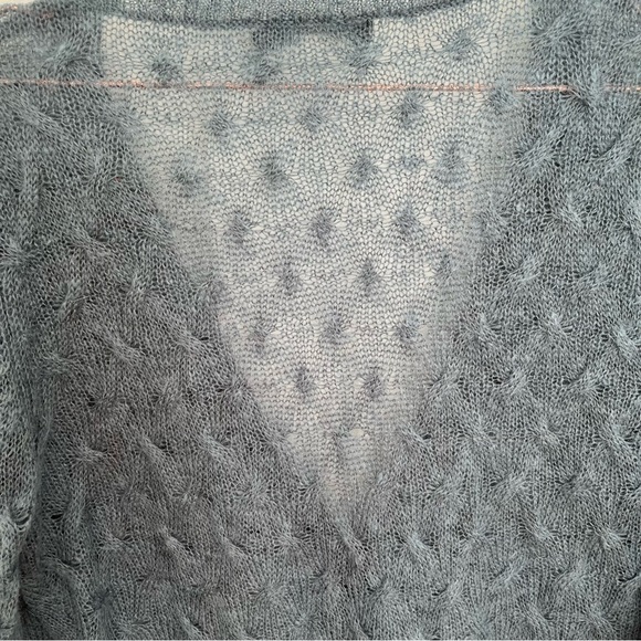 Stormy Ocean Blue Mohair Cardigan Size S - Picture 8 of 11